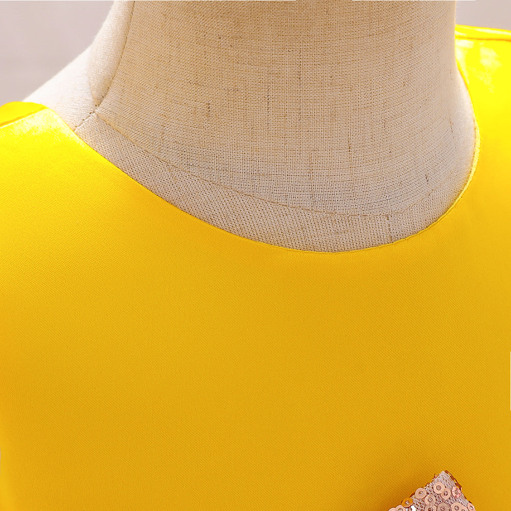 Round Neck Layered Balloon Mini Dress