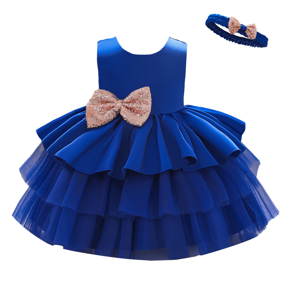 Girls Layered Balloon Fit and Flare Mini Dress