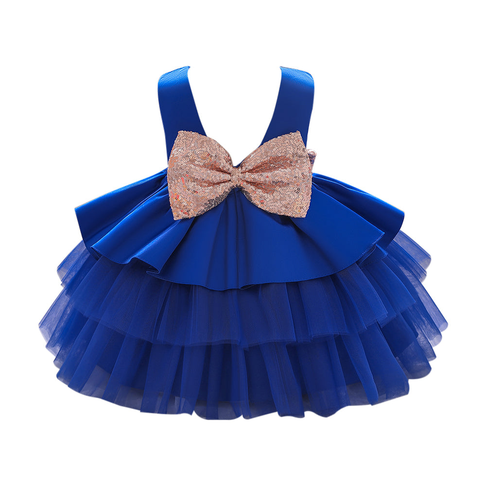 Girls Layered Balloon Fit and Flare Mini Dress