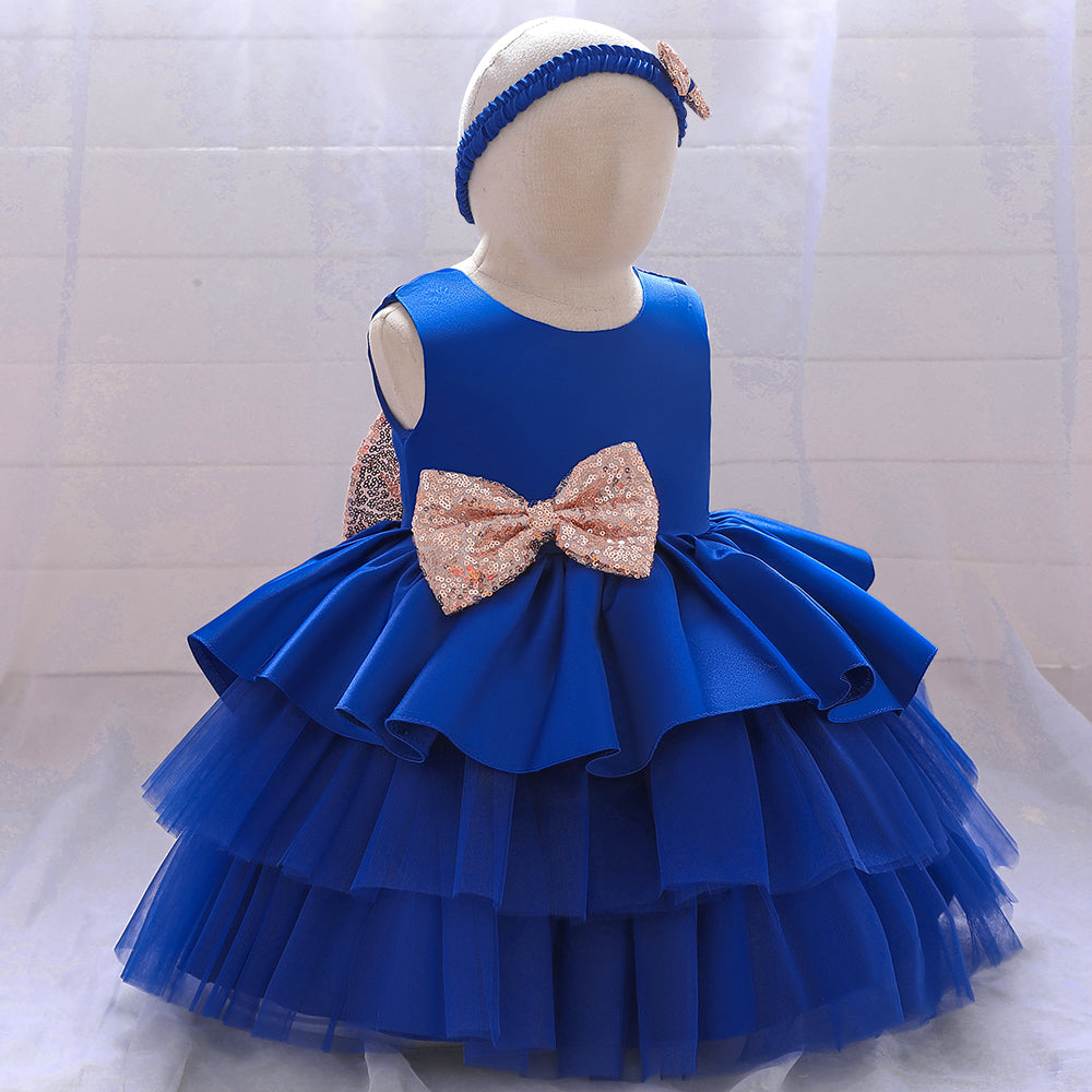 Girls Layered Balloon Fit and Flare Mini Dress