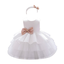 Girls Applique Balloon Dress with Hairband