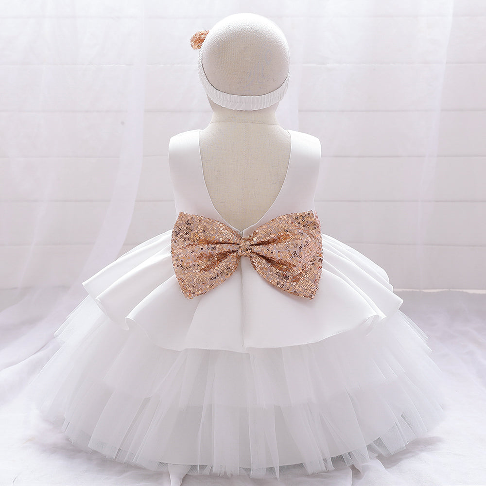 Girls Applique Balloon Dress with Hairband