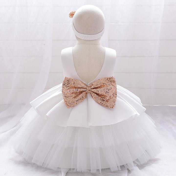 Girls Applique Balloon Dress with Hairband