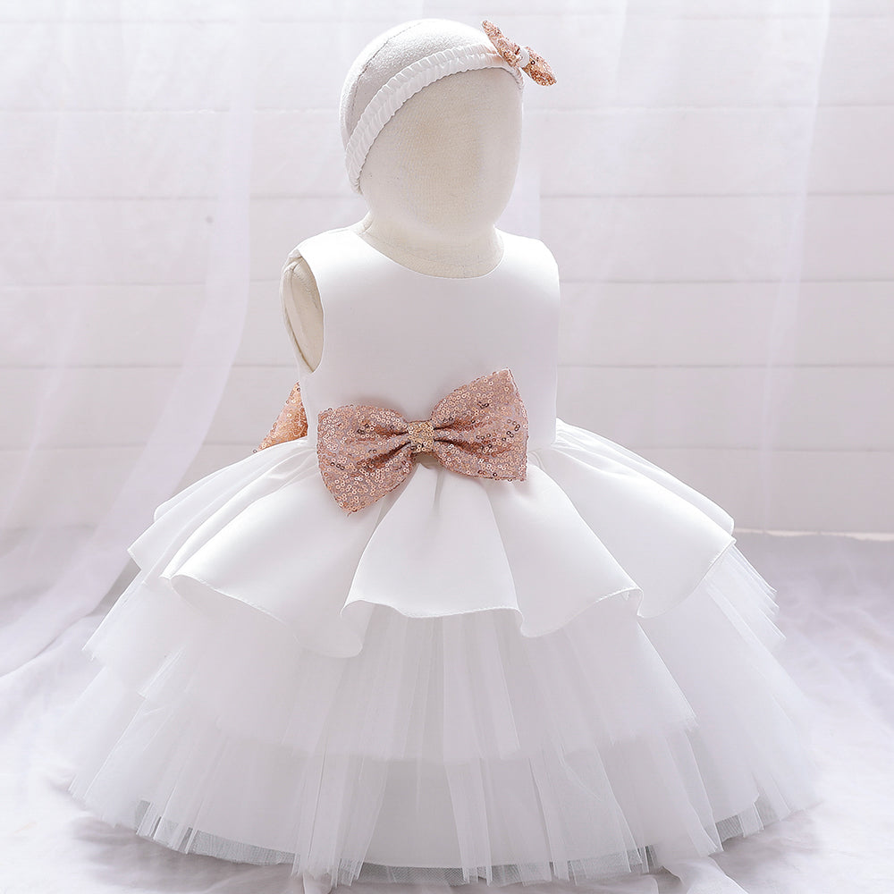 Girls Applique Balloon Dress with Hairband