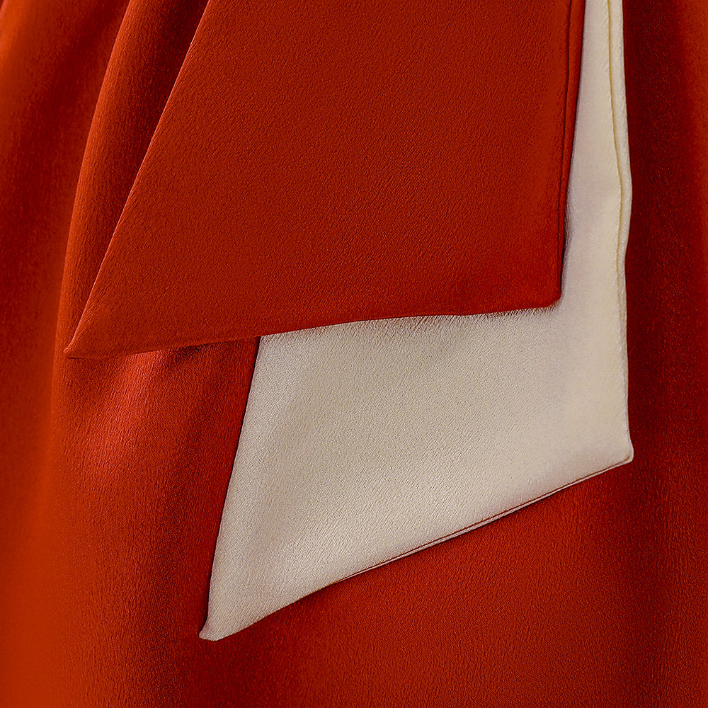 Rust Ruffles Detail Fit & Flare Dress