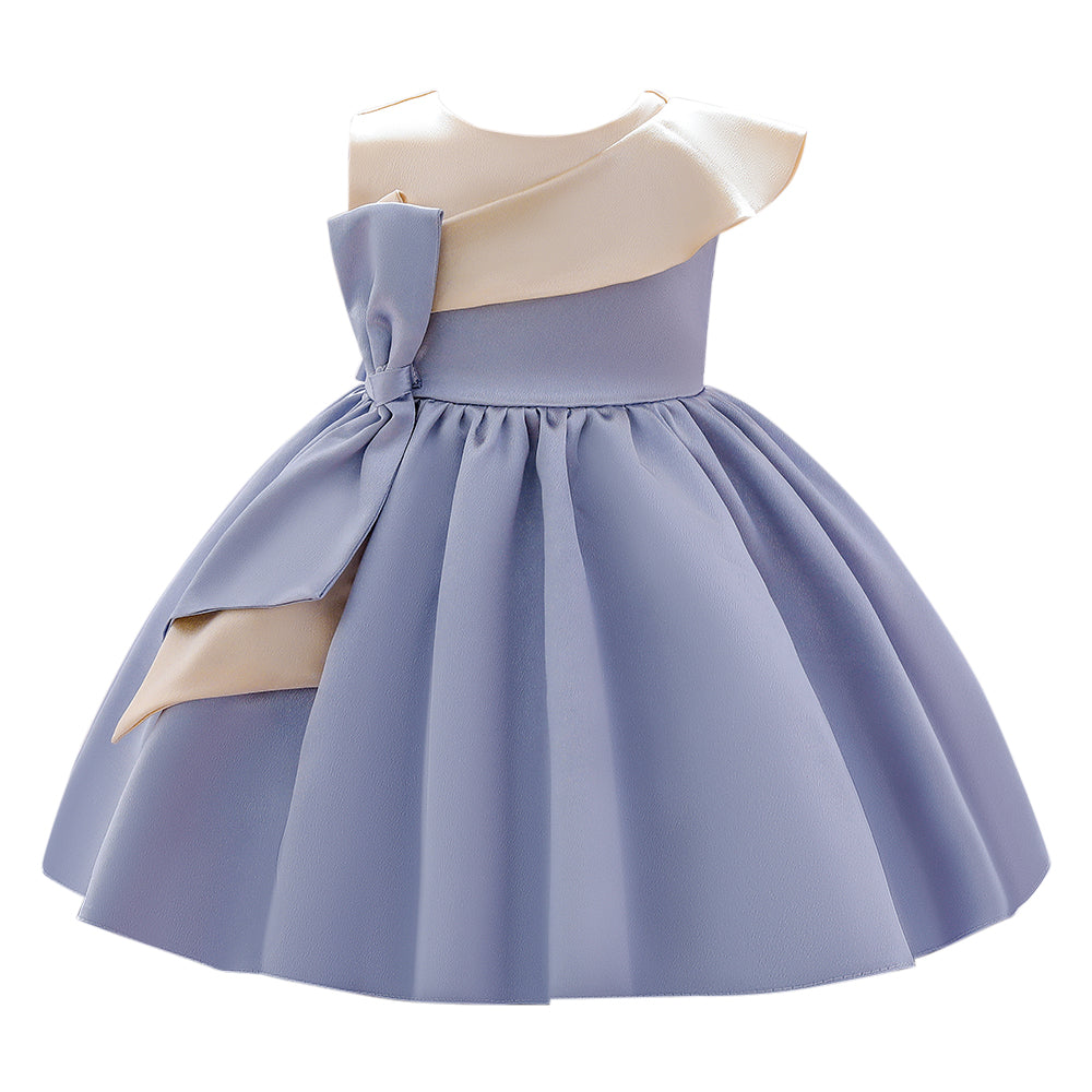 Girls Blue Colourblocked Fit & Flare Dress