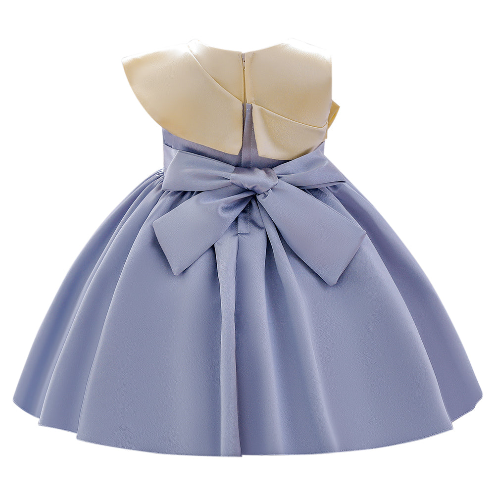 Girls Blue Colourblocked Fit & Flare Dress