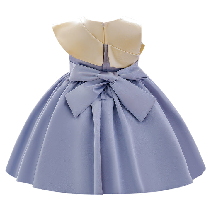 Girls Blue Colourblocked Fit & Flare Dress