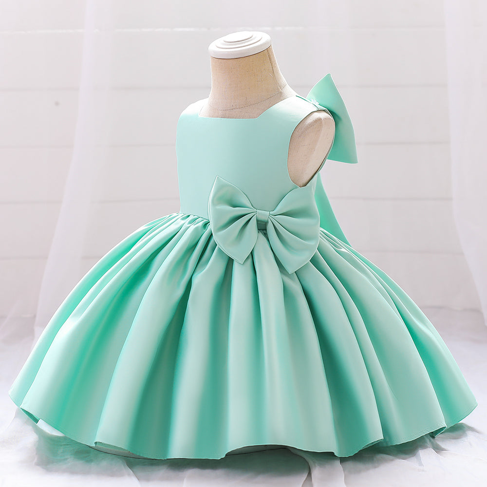 Girls Square Neck Balloon Dress