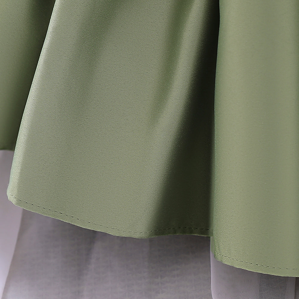 Girls Square Neck Balloon Dress
