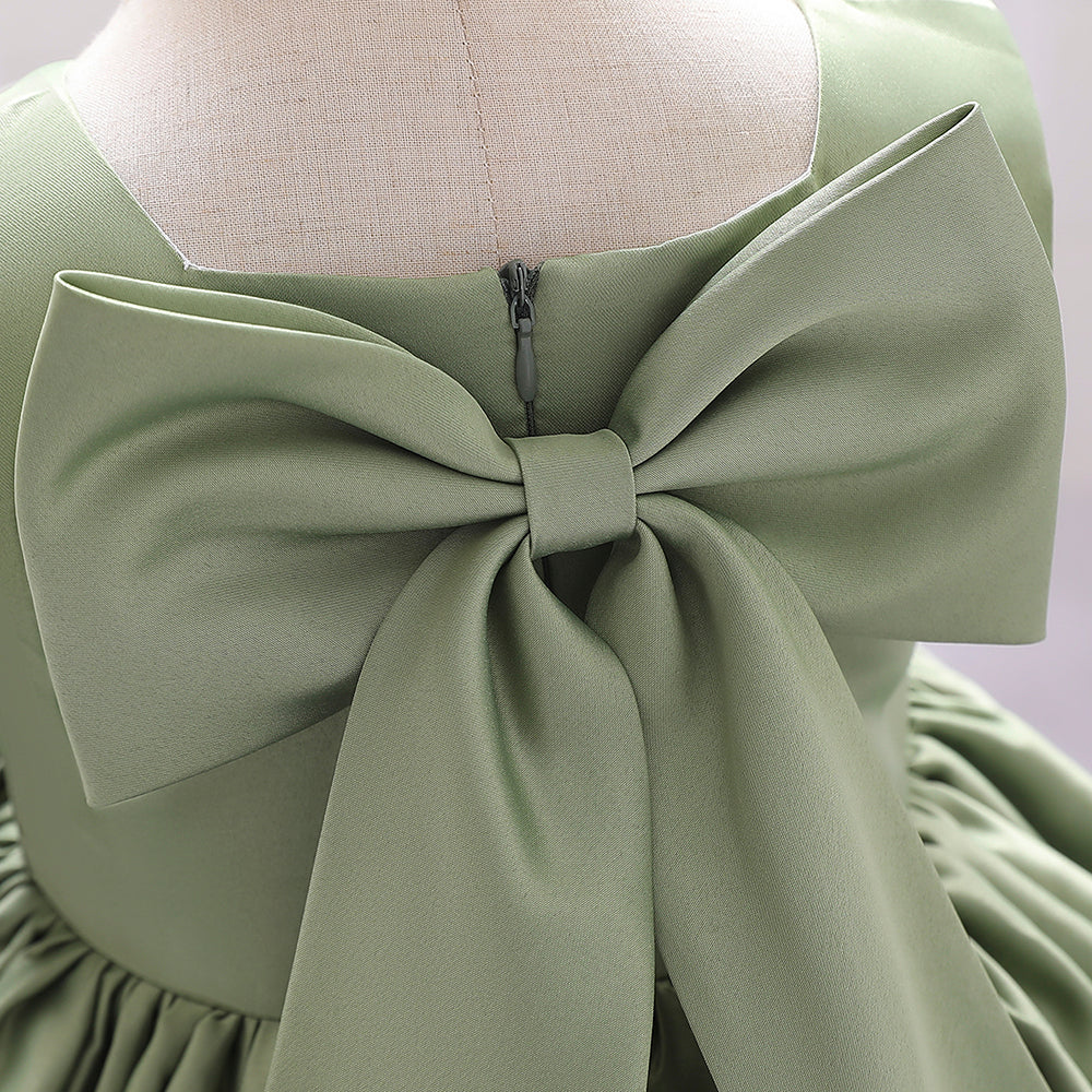 Girls Square Neck Balloon Dress