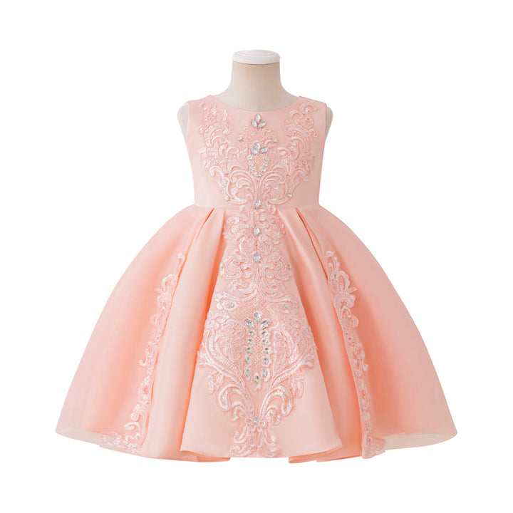 Girls Self Design Bow Detail Fit & Flare Dress
