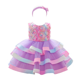 Purple Self Design Fit & Flare Dress