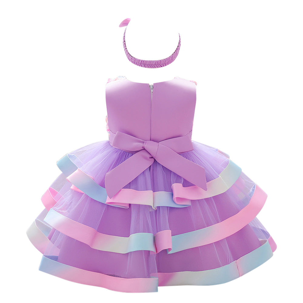 Purple Self Design Fit & Flare Dress