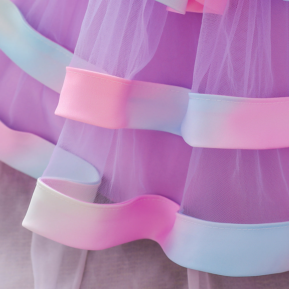 Purple Self Design Fit & Flare Dress