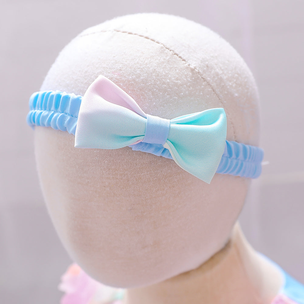 Girls Blue Corsage Balloon Dress