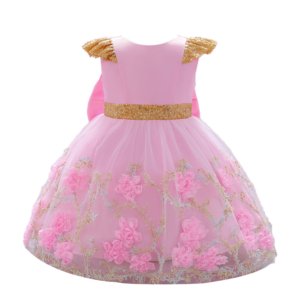 Pink & sea pink Embellished Embroidered Applique Fit & Flare Dress
