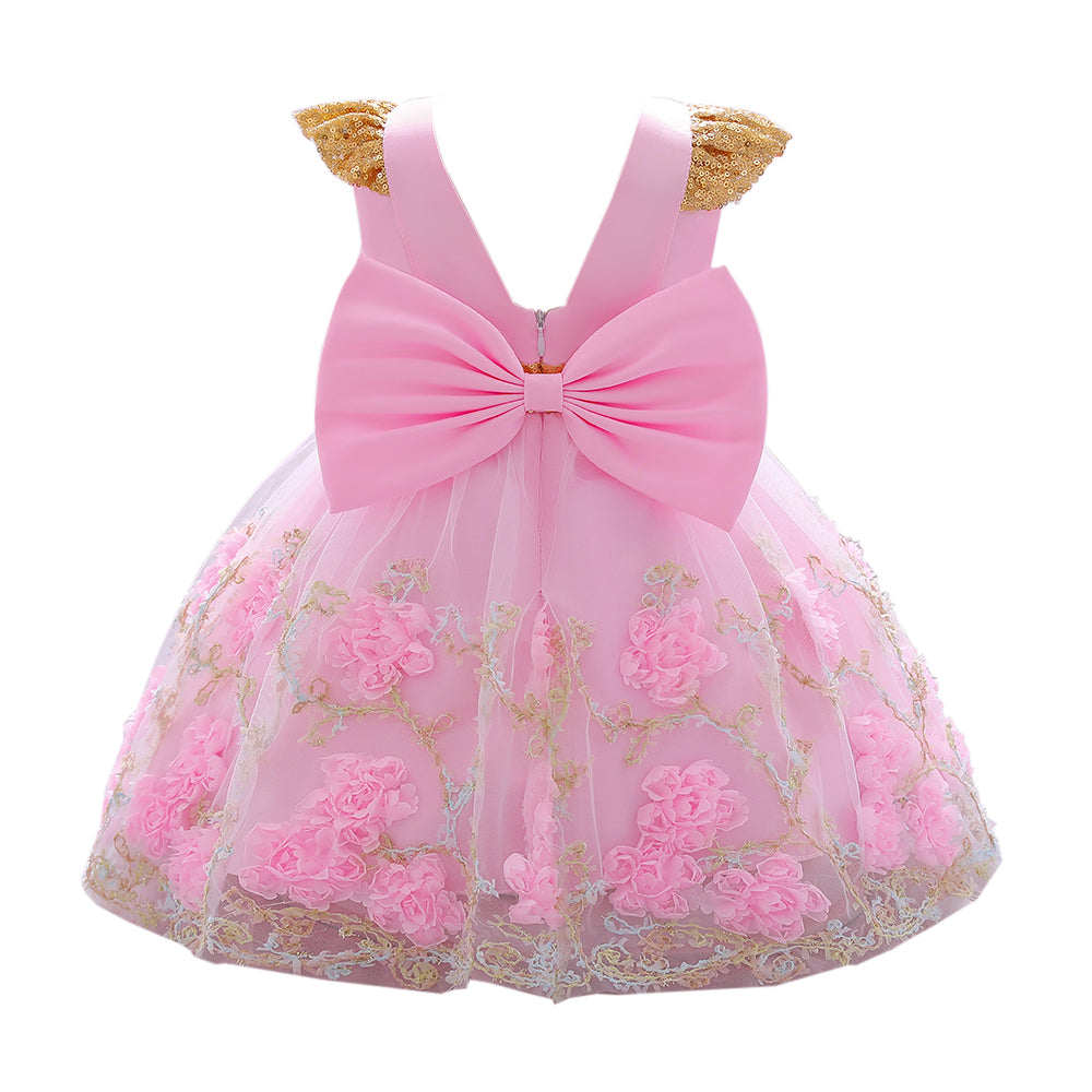 Pink & sea pink Embellished Embroidered Applique Fit & Flare Dress