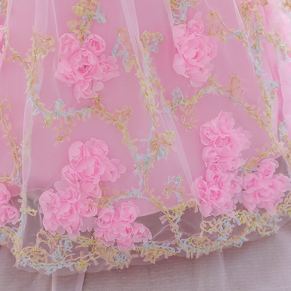 Pink & sea pink Embellished Embroidered Applique Fit & Flare Dress