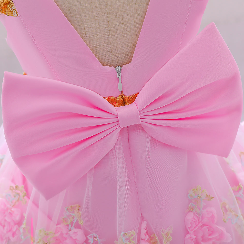 Pink & sea pink Embellished Embroidered Applique Fit & Flare Dress