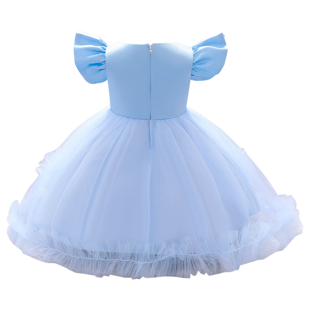 Blue Self Design Fit & Flare Dress