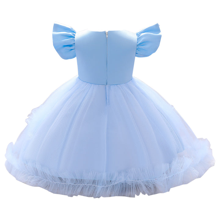 Blue Self Design Fit & Flare Dress