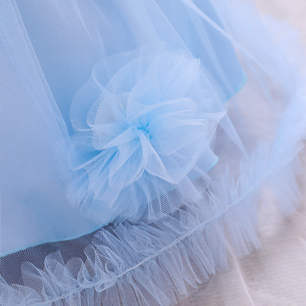 Blue Self Design Fit & Flare Dress
