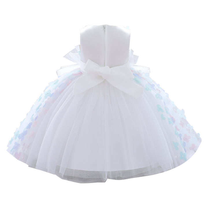 White Embellished Self Design Flared Fit & Flare Dress
