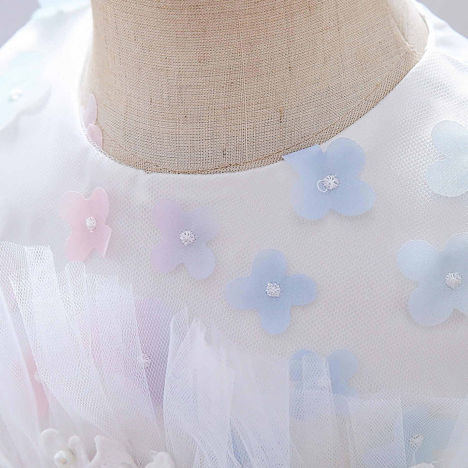 White Embellished Self Design Flared Fit & Flare Dress