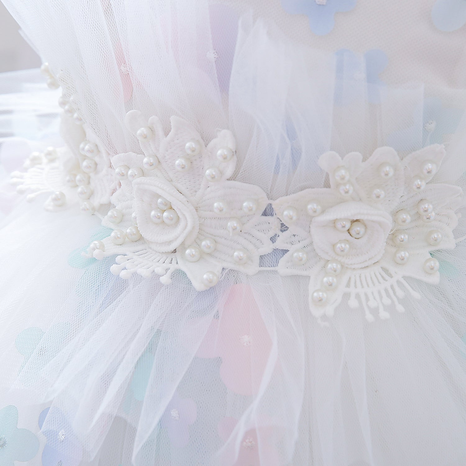 White Embellished Self Design Flared Fit & Flare Dress