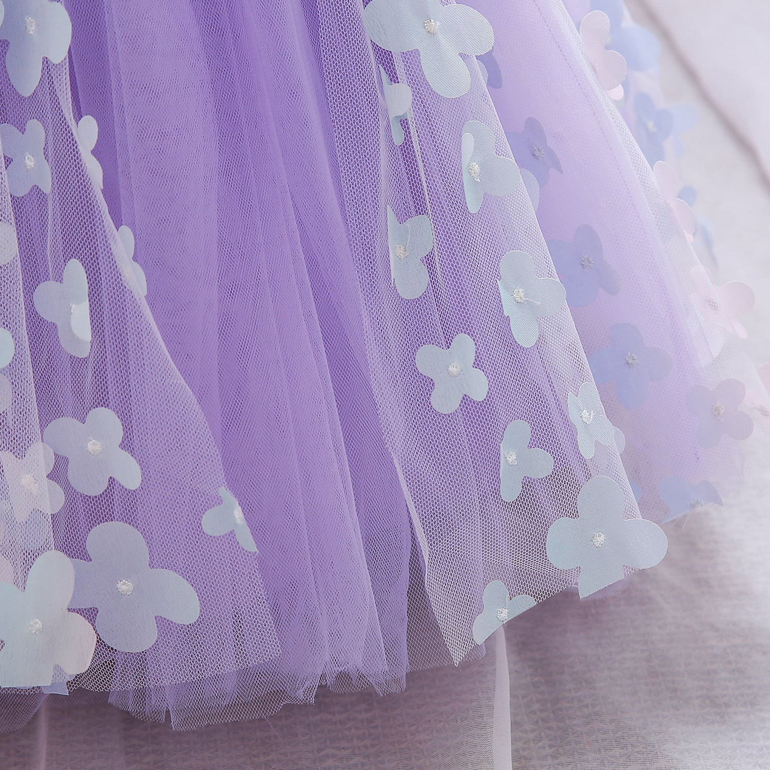Purple & blue bell Floral Embroidered Fit & Flare Dress