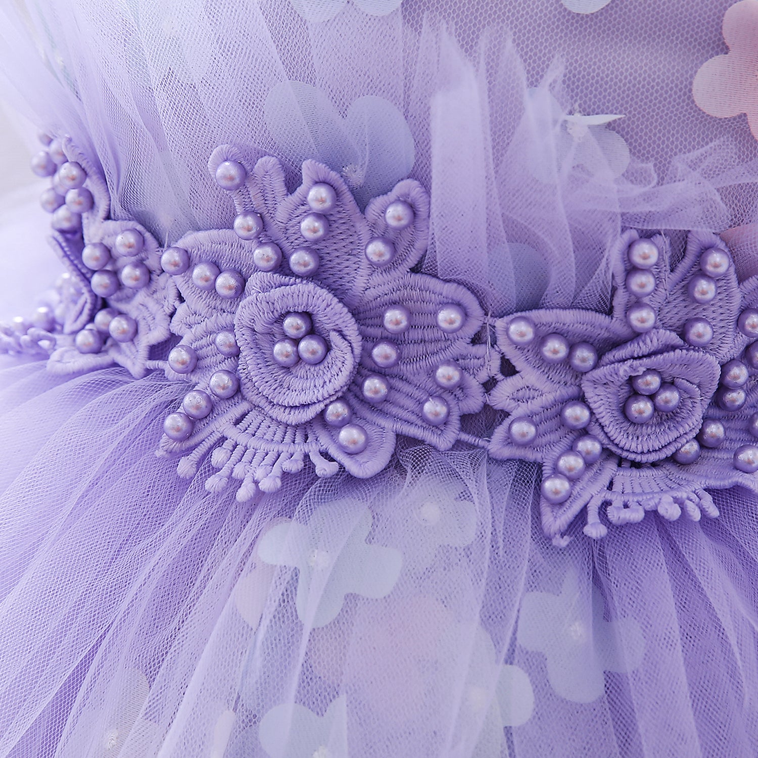 Purple & blue bell Floral Embroidered Fit & Flare Dress