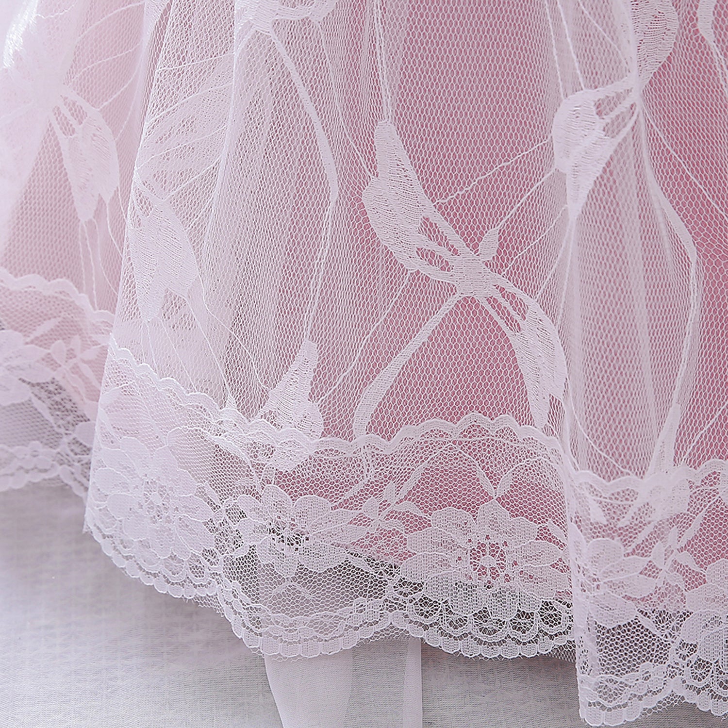 Girls Fuchsia & White Embellished Bow Detail Net Balloon Dress