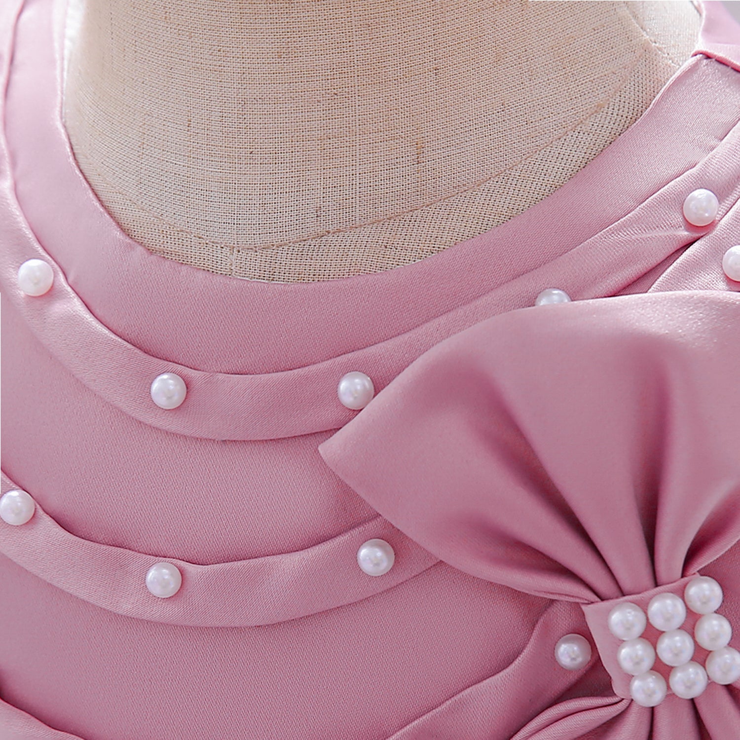 Girls Fuchsia & White Embellished Bow Detail Net Balloon Dress
