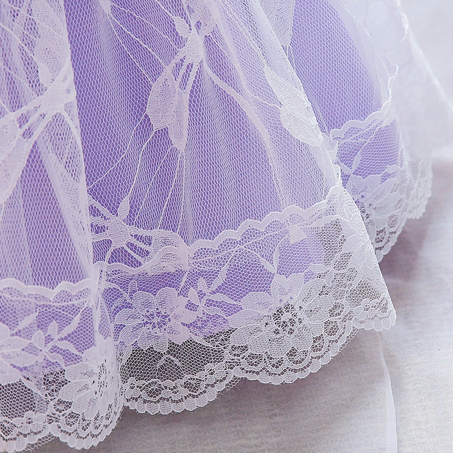 Girls Purple Embellished Round Neck Fit & Flare Dress