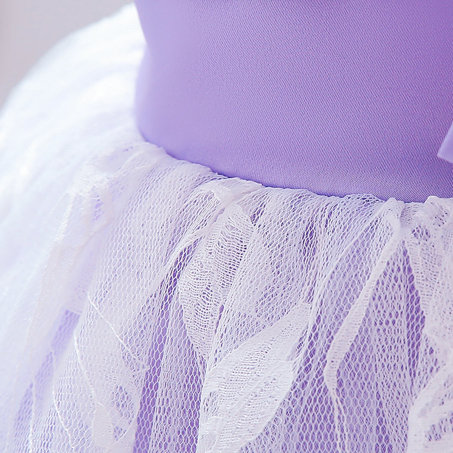 Girls Purple Embellished Round Neck Fit & Flare Dress