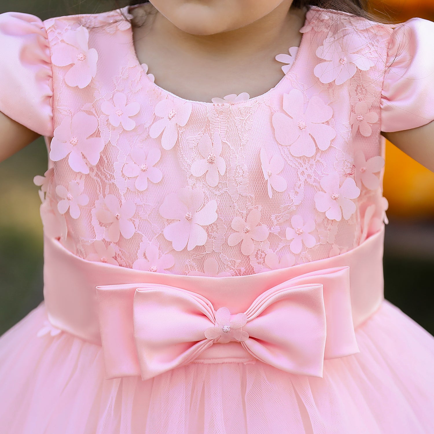 Pink & languid lavender Floral Embroidered Applique Fit & Flare Maxi Dress