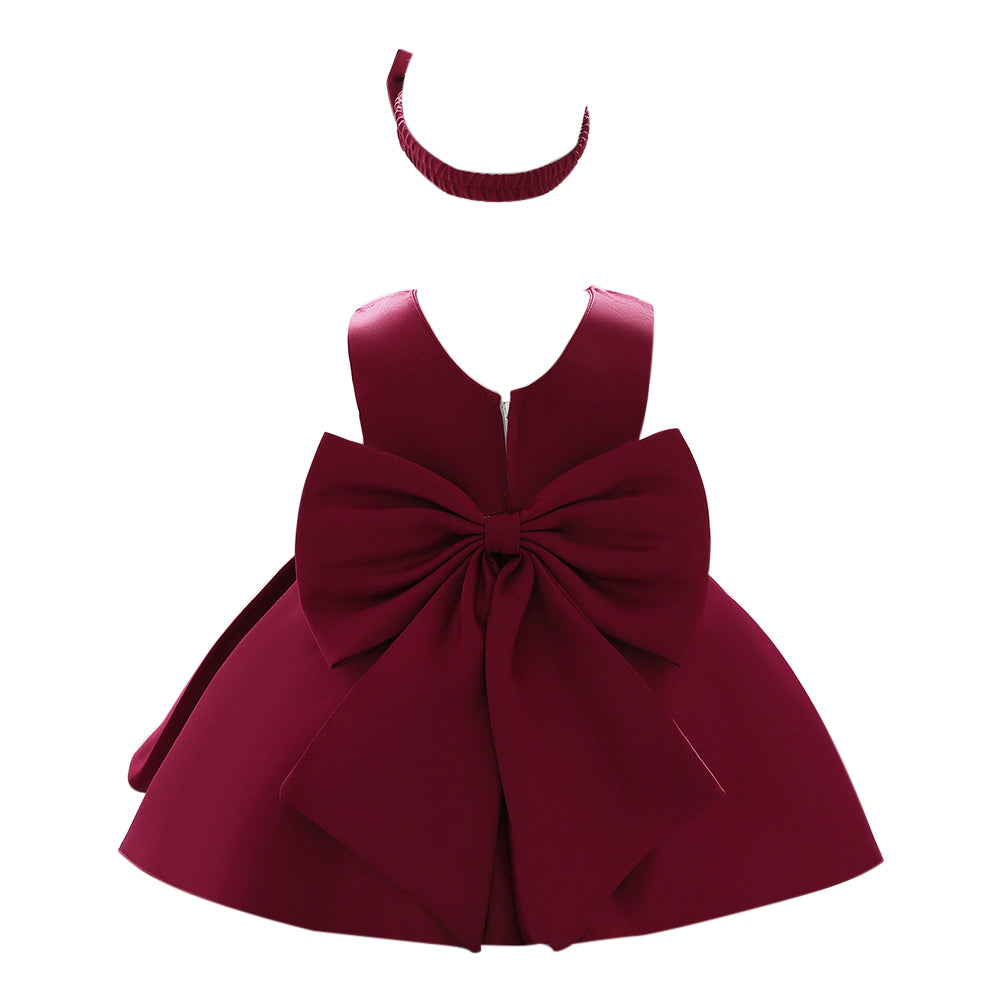 Maroon Embellished Fit & Flare Party Dress