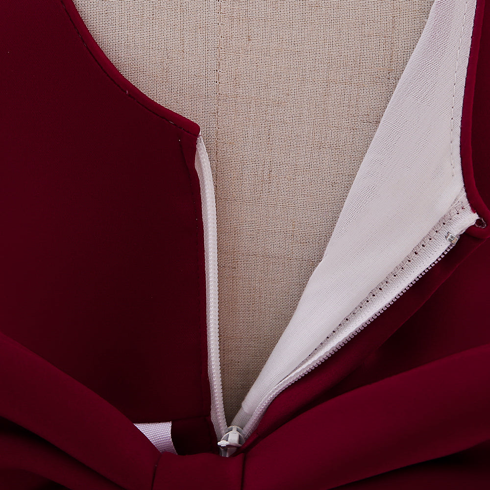 Maroon Embellished Fit & Flare Party Dress