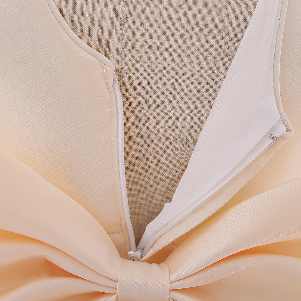 Girls Champagne-Coloured Embellished Pleated Balloon Dress with Hairband