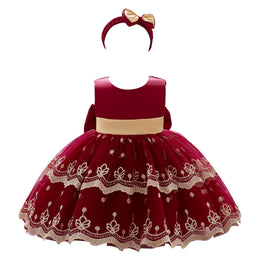 Maroon & Gold-Toned Ethnic Motifs Fit & Flare Dress