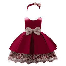 Maroon Round Neck Fit & Flare Dress