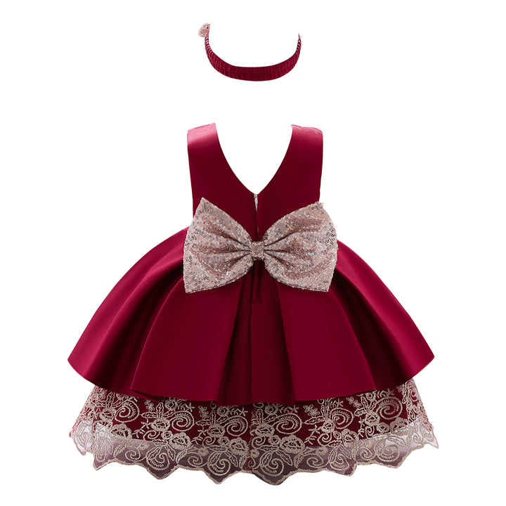 Maroon Round Neck Fit & Flare Dress