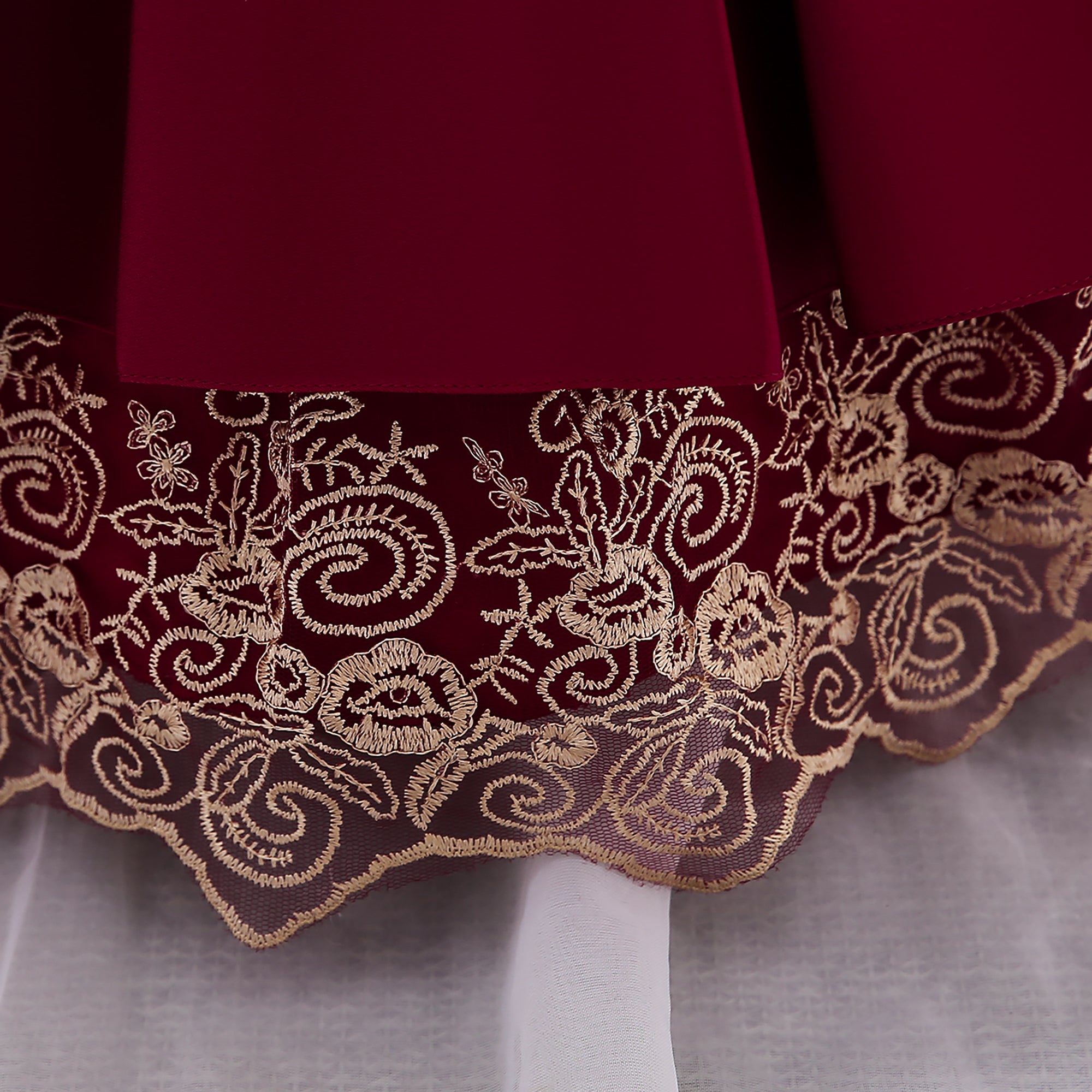 Maroon Round Neck Fit & Flare Dress