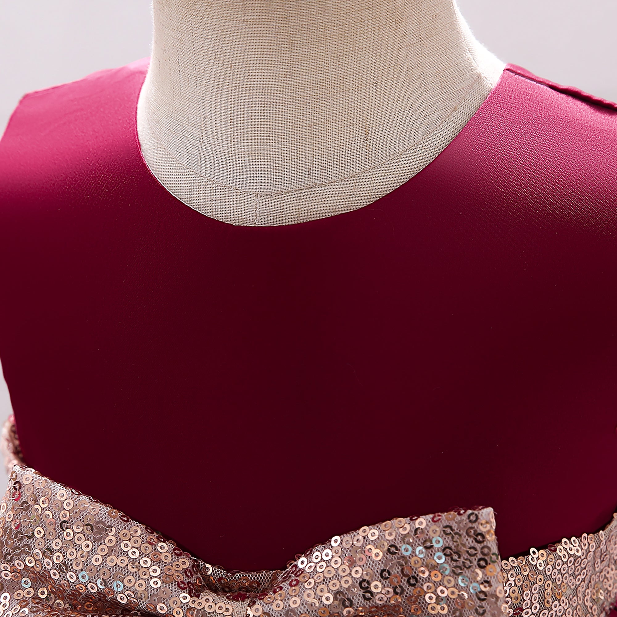 Maroon Round Neck Fit & Flare Dress