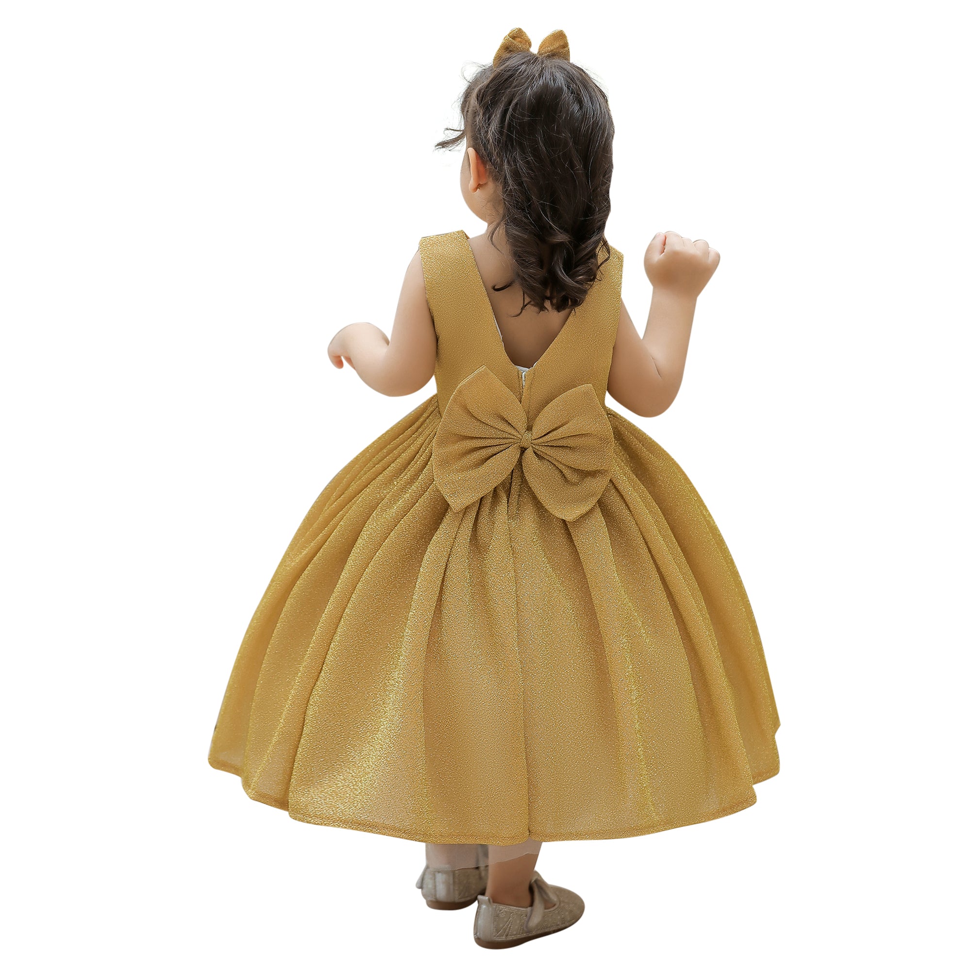 Yellow Round Neck Fit & Flare Maxi Dress
