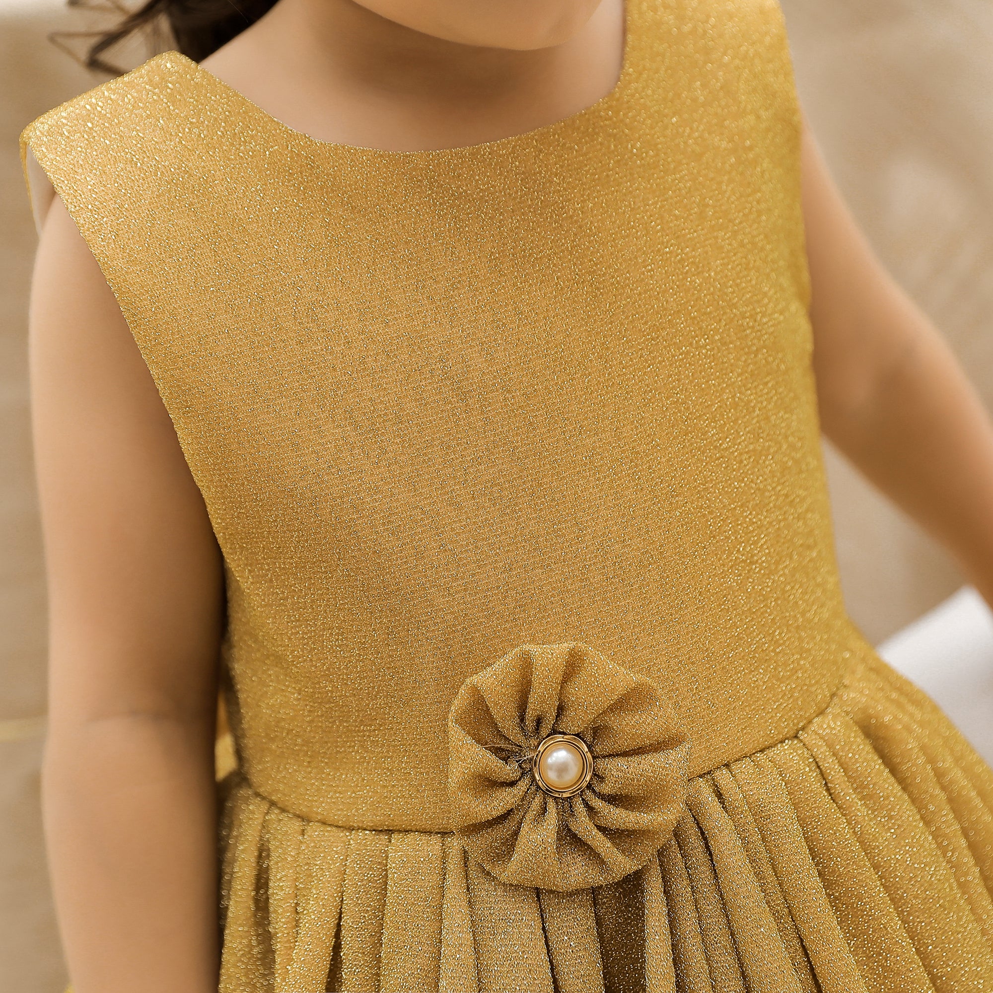 Yellow Round Neck Fit & Flare Maxi Dress