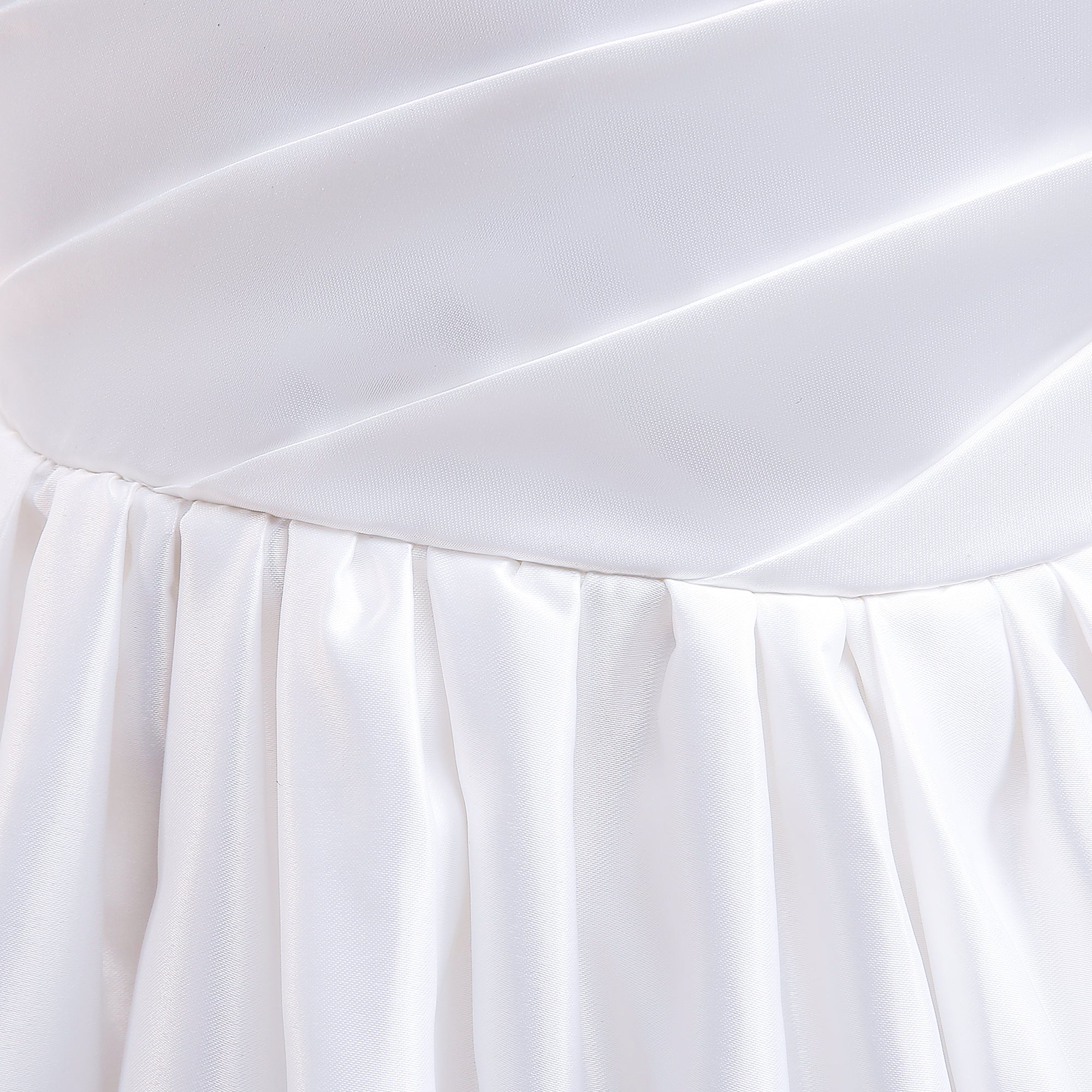 Girls White Puff Sleeve Fit & Flare Midi Dress