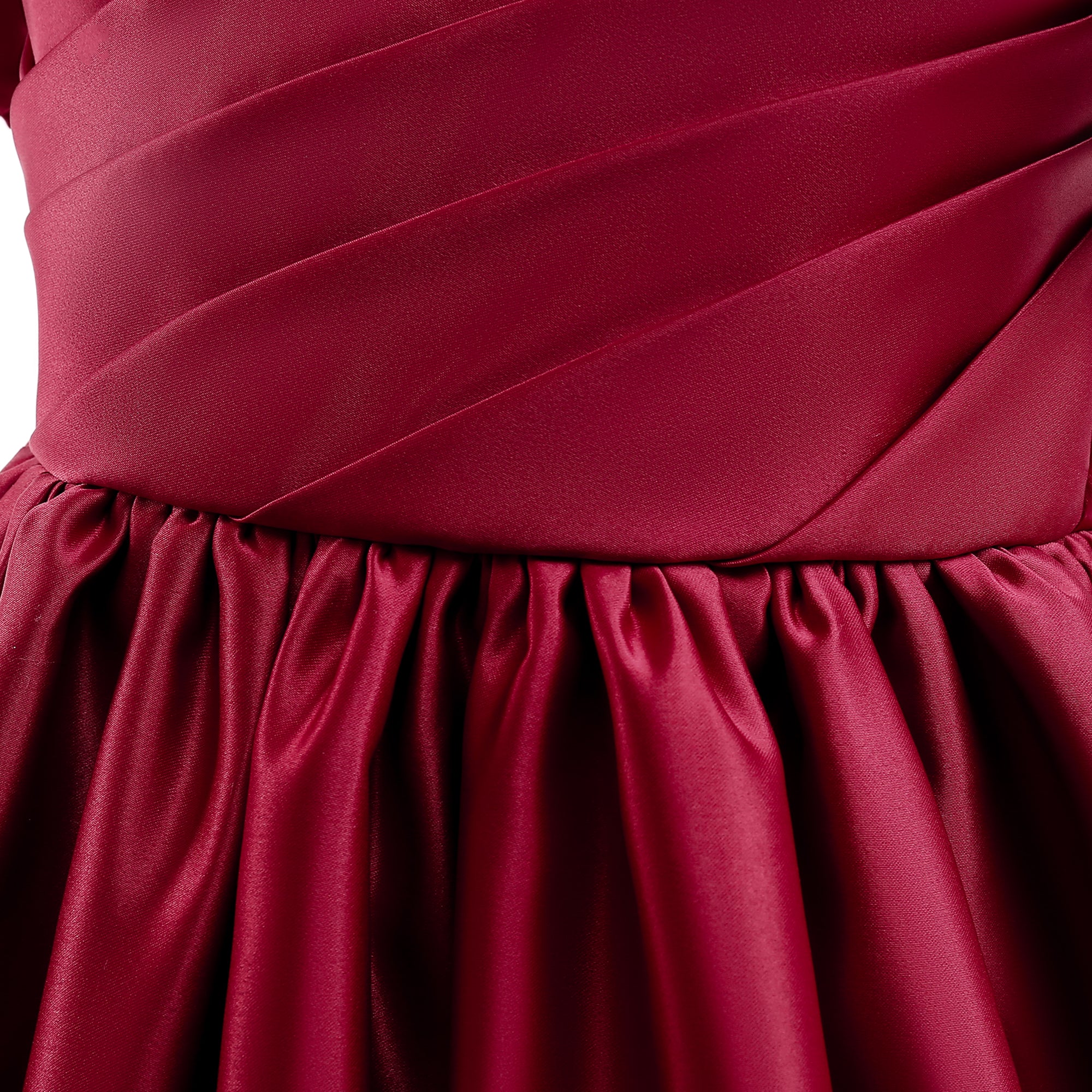 Girls Maroon Round Neck Fit & Flare Dress