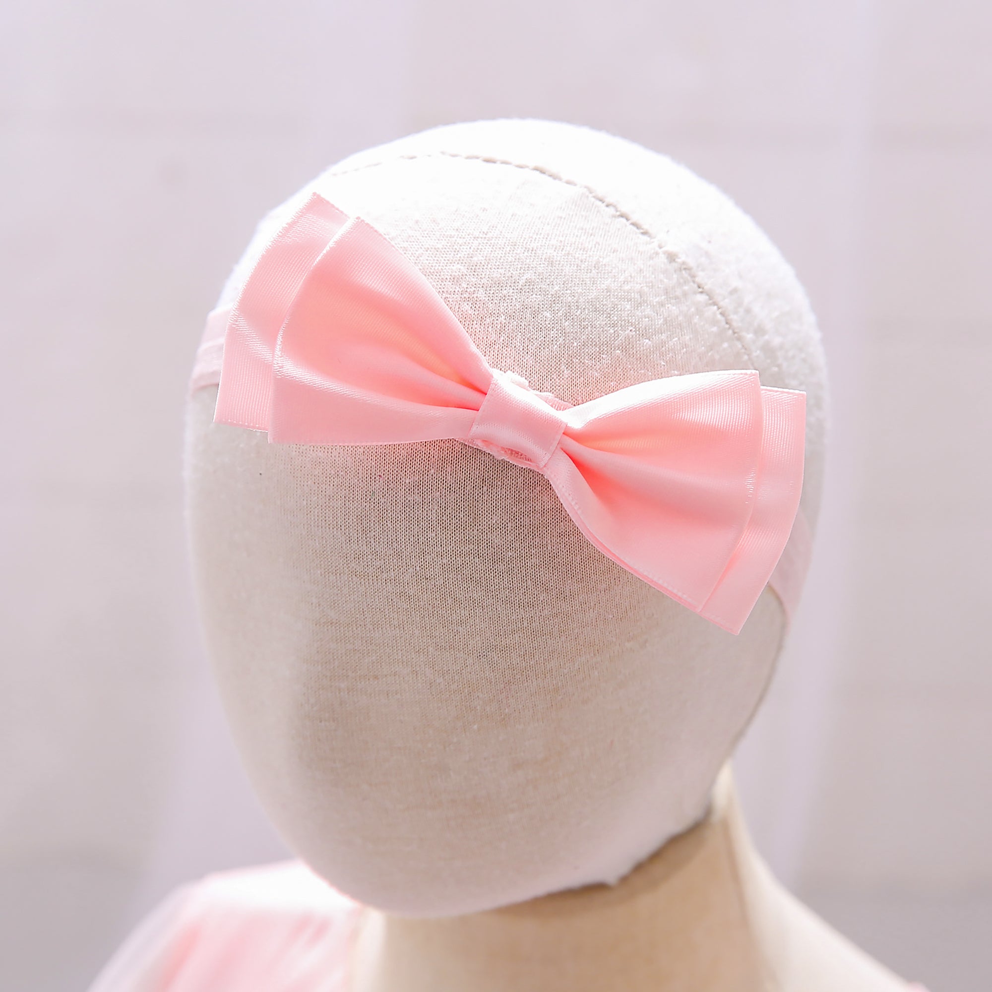 Pink Girls Round Neck Bow Fit & Flare Midi Dress